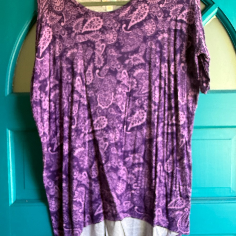 LuLaRoe Purple Paisley Tunic Top